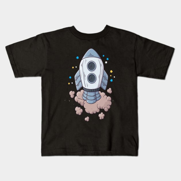 Space Travel Space Man Space Alien Kids T-Shirt by rjstyle7